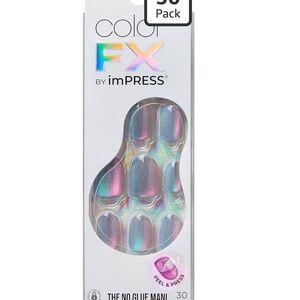 imPRESS Color FX Holographic Press-On Nails — Iridescent Blue Pink Purple Green
